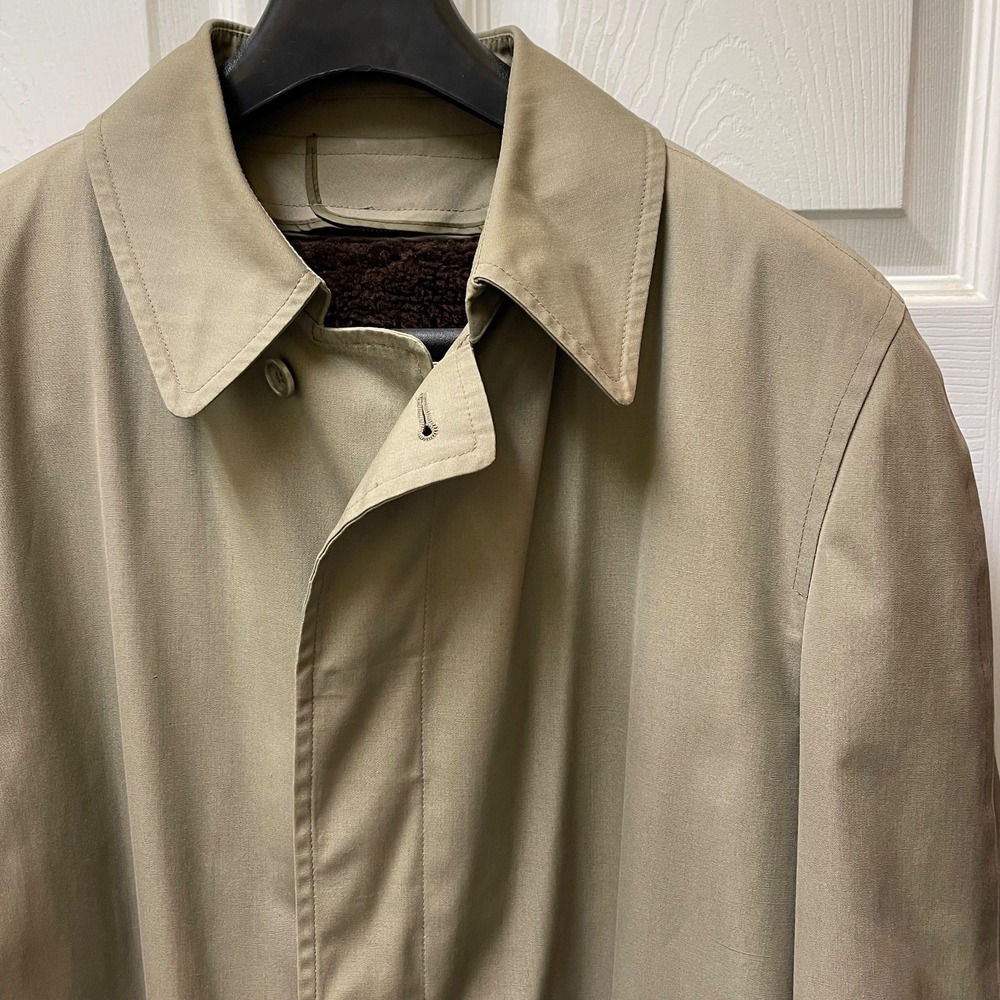 Vintage London Fog‎ Trench Coat Men's Size 42 REG Removable Faux Fur Liner